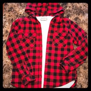Buffalo check plaid Sherpa lined jacket